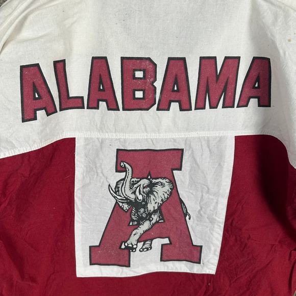 Alabama Crimson Tide Vintage 80s Polo Shirt Bama Big Al Graphic Red White Large - Picture 4 of 9
